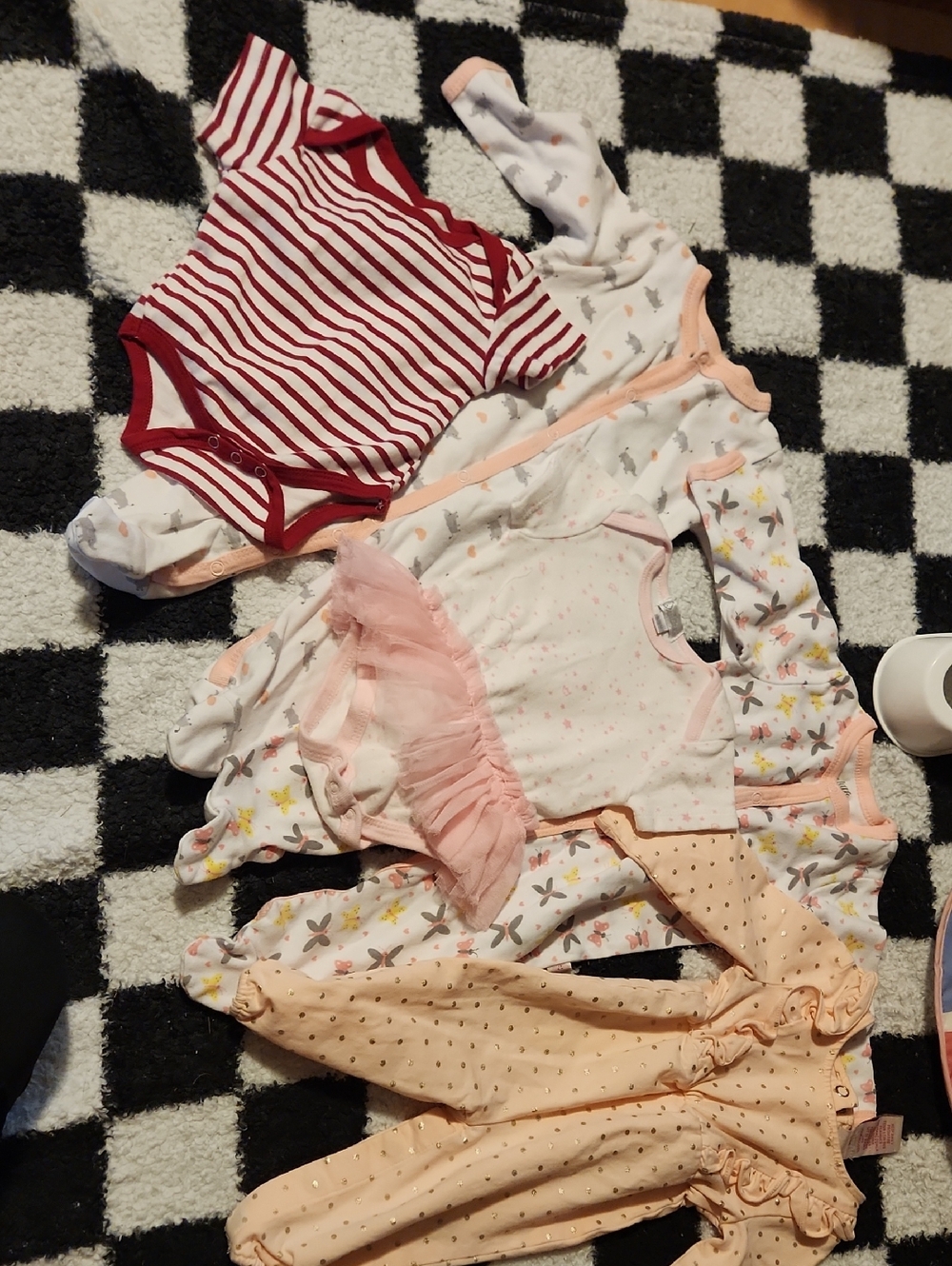 Catherine Malandrino Baby One-Piece Set — Red, Pink, Peach, White